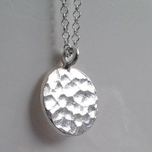 STERLING SILVER HAMMERED NECK
